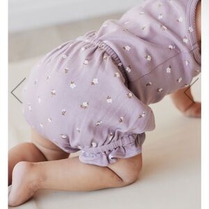 New! Jamie Kay Cotton Frill Baby Bloomers / Diaper Cover in Mauve Goldie Quail
